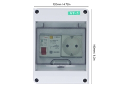 Caja de interruptores a prueba de agua con 2 enchufes de la UE y disyuntores MCB/RCBO de 250 V CA