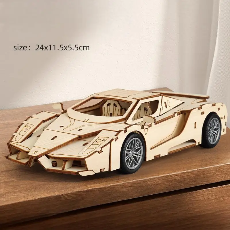 (estilo 7) Modelo De Coche De Madera 3d, Kit De Montaje Mecánico Para Armar Uno Mismo.