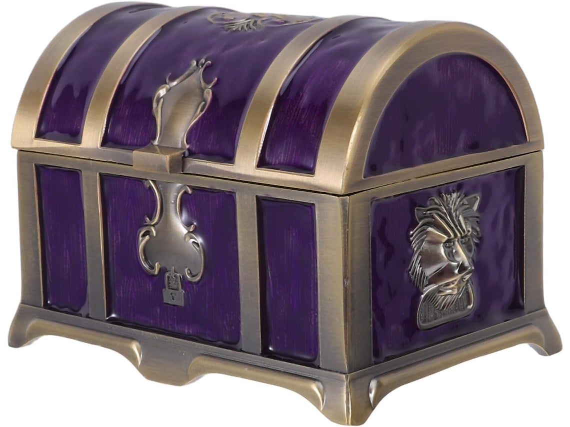 Caja De Joyería Vintage De Aleación De Zinc, 1 Pieza, Azul Antiguo, Caja De Almacenamiento De Estilo Europeo