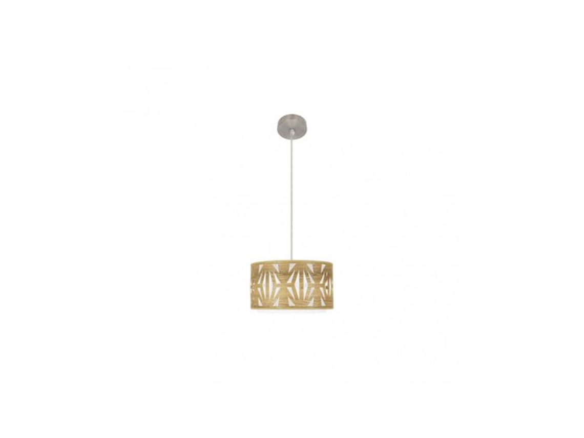 Lámpara colgante Katerina 1xe27 níquel/madera clara Regx30x30 cm Fabrilamp