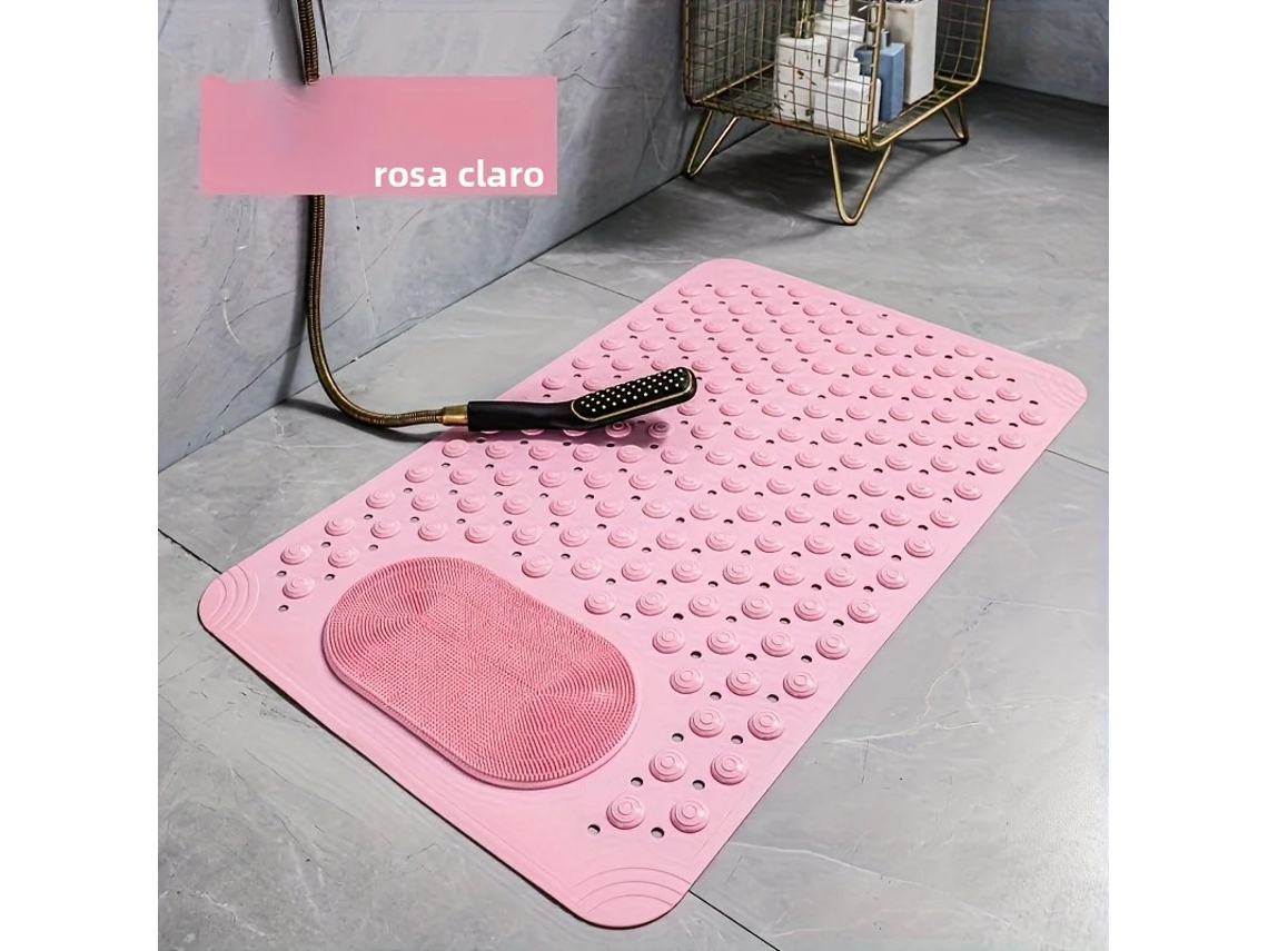 (rosa) Alfombra De Baño Antideslizante De Pvc Con Nudo De Masaje, 0,8 Cm De Grosor, 2600 G/m²