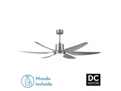 Ventilador Dc Otto 24w 2950lm Niquel 6 Aspas Plata Reg.x167d 3000-4000-6000k 2tijas con mando, Memoria y Temporizador FABRILAMP