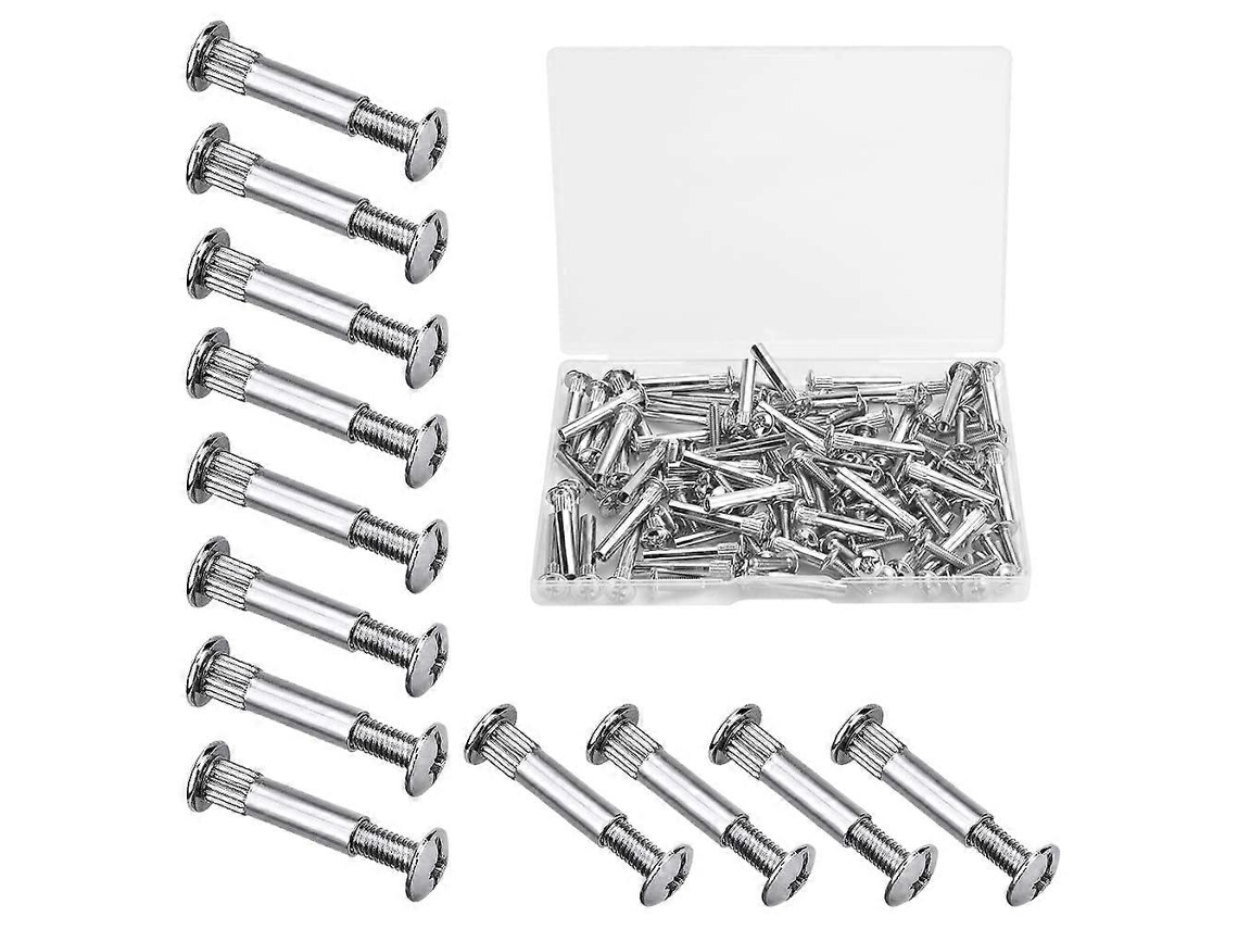 60 Tornillos M4 De Hierro Niquelado Para Ensamblaje De Muebles, Conexión Segura Para Madera De 31-40mm De Espesor