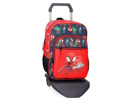 Mochila con Trolleys MARVEL Go Spidey (Poliéster - Rojo - 30 x 38 x 12 cm)