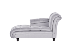 Chaise longue BELIANI Lormont de Terciopelo Gris 141x70x76
