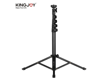 Kingjoy Fotografía Video Trípode Aleación de aluminio en vivo 1/4in Tornillo para cámara Teléfono inteligente Video Luz negro