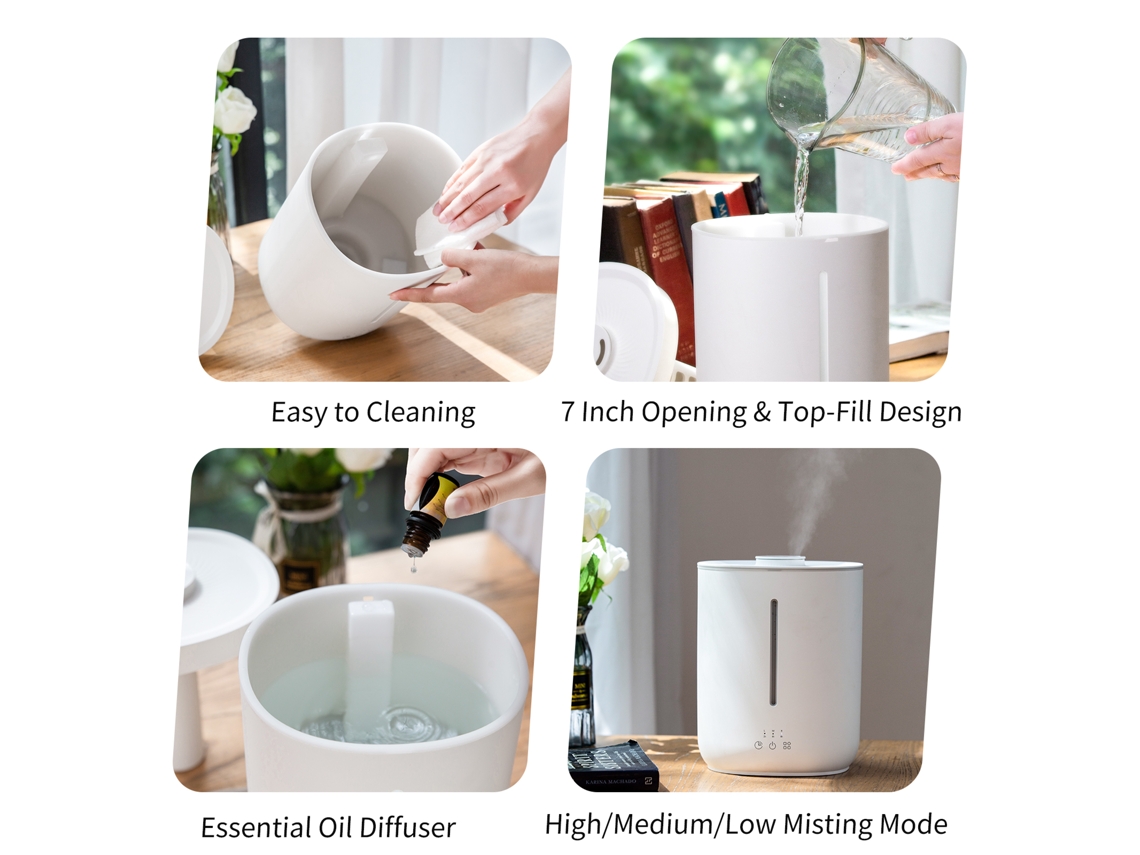 Humidificador Con Difusor De Aceites Esenciales, Control Por Aplicación, Llenado Superior, A Prueba De Fugas, Apagado Automático.