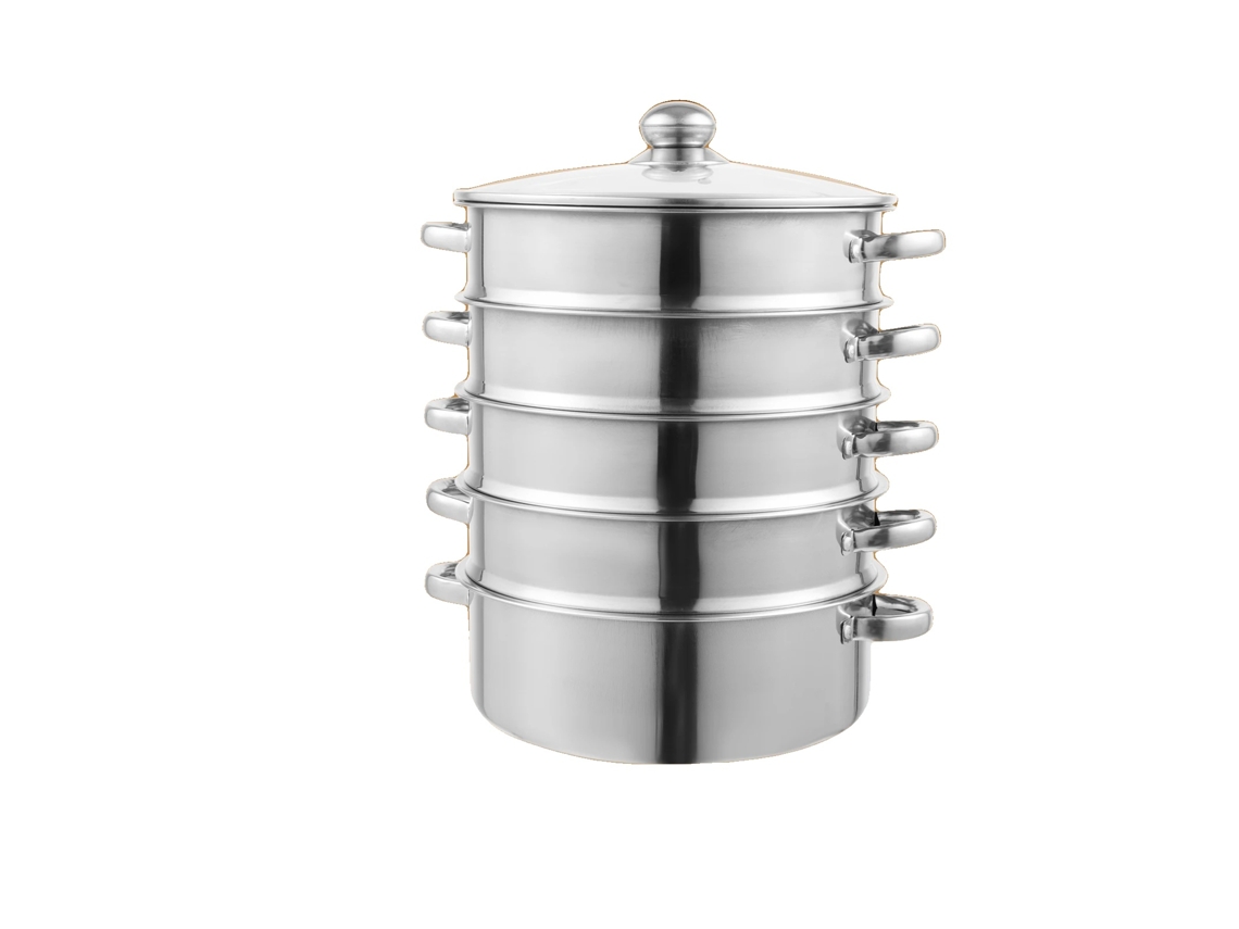 Vaporera de acero inoxidable, 5 niveles, 15 kg/nivel, 35 x 39 cm, lavable a máquina, apta para lavavajillas, OEM