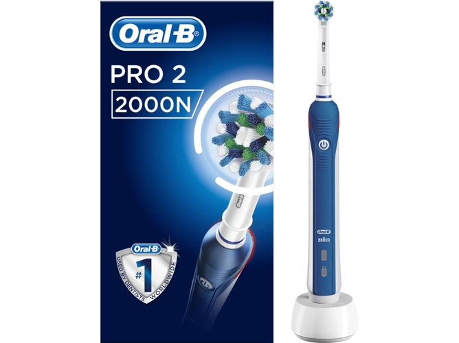 Cepillo Dientes Braun oralb 2 2000n crossaction 2000 action 3d sensor luz dental pro2000 azul accesorio higiene bucal mango recargable tecnología y 1 cabezal recambio temporizador pro2 pro2000n