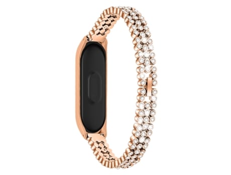 Correa de metal decoración de diamantes de imitación para Xiaomi Mi Band 4/3 - dorado