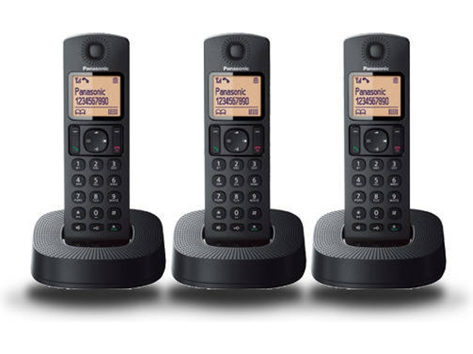 Pack 3 Teléfono Fijo PANASONIC Dect Trio Negro