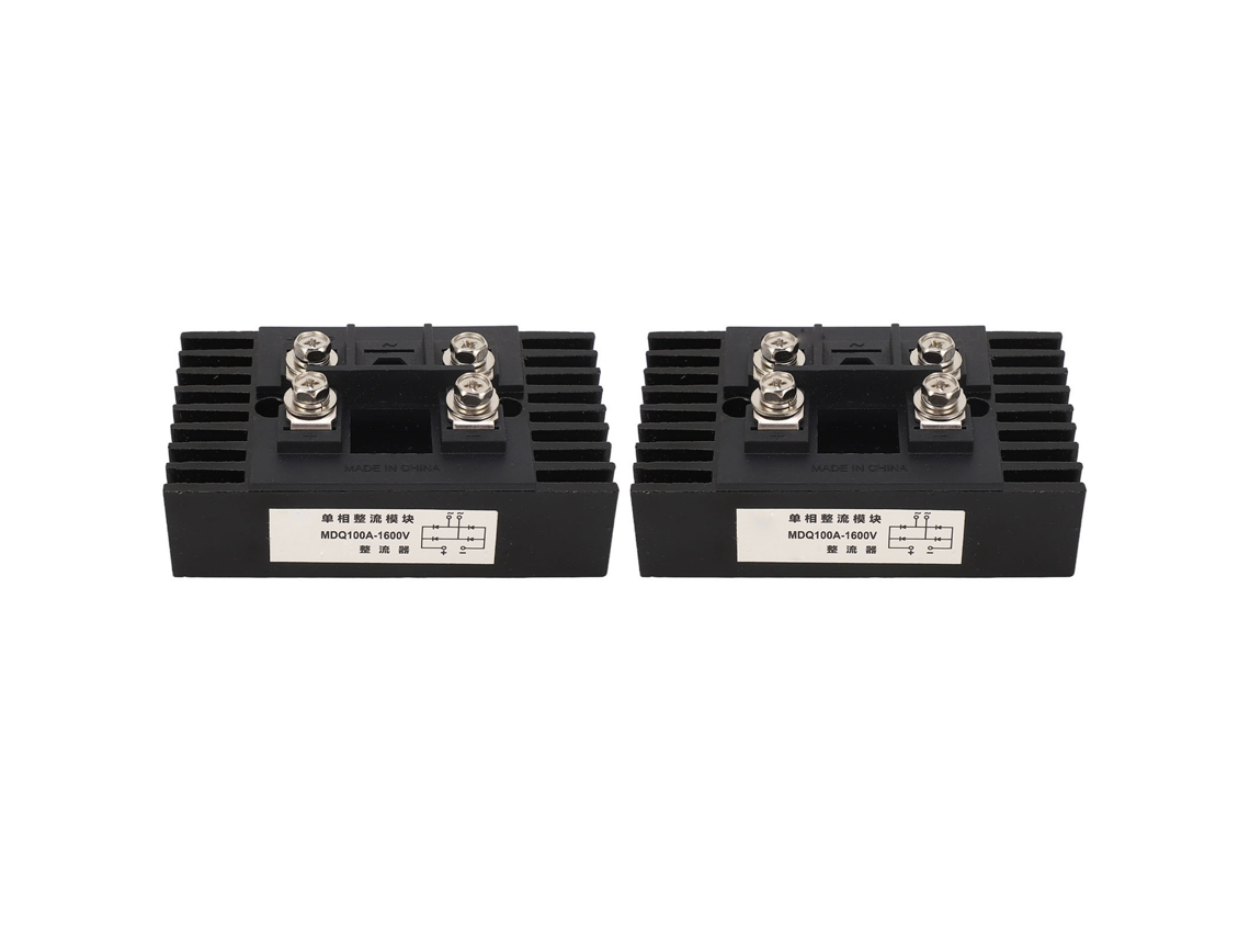 Yncm2026-2pcs Rectificador Puente Monofásico 100a 1600v Módulo Conversión Corriente 4 Terminales Impermeable Negro