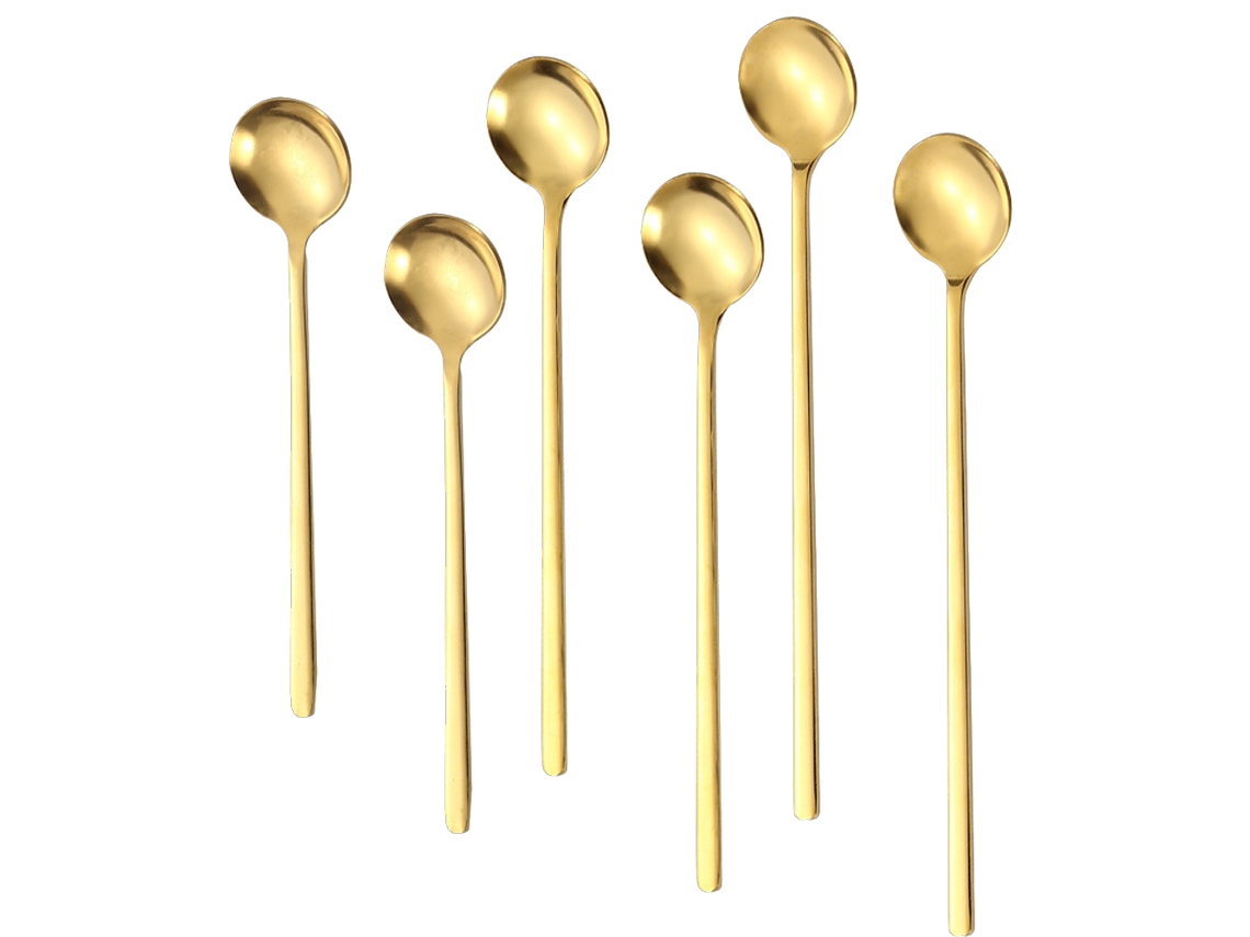 Set de Cucharas Largas - Para Cócteles y Café (6 Piezas) RNEMITERY