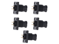 Conector de cable aéreo de 4 pines con brida cuadrada, resistente al agua IP67, cierre a presión, 5 piezas.