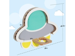 Estantería de pared magnética Todeco para Toniebox y Tonies, hasta 30-40 figuras Tonie, Tonie Regal Girl y Boy, Ufo