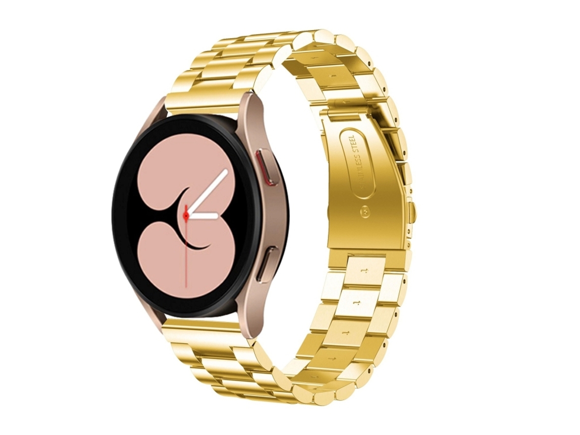 Bracelete Para Samsung Galaxy Watch 4 (40mm/44mm) - Substituição Universal Com Cabeça Plana E Três Contas - Ouro