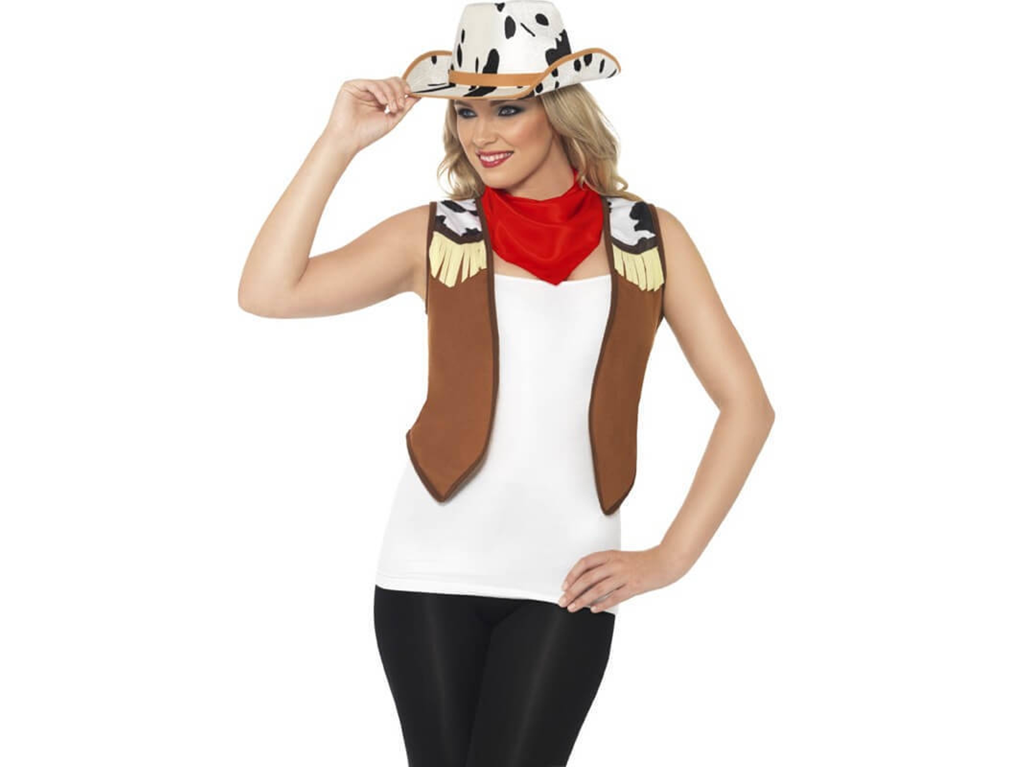 Disfraz de Mujer DISFRAZZES Kit Salvaje Oeste: Chaleco, Pañuelo Y (Talla: M)