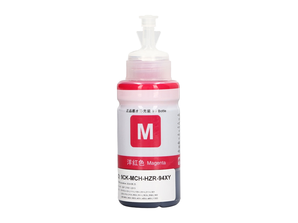 Botella de recarga de tinta para impresora de 70 ml, color magenta, para L360, L380, L351, L1300, L383 y L565 con doble protección.