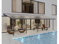 CANOPIA Sierra Pérgola Cubierta para Terraza Aluminio 3X9,15 m Gris