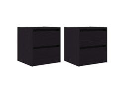 Maison Exclusive - Mesillas De Noche De Pared 2 Uds Roble Negro 38x34x40 Cm