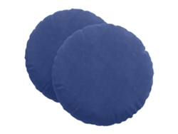 Cojines para asiento, 2 unidades, color azul policía, Ø 40 x 13 cm, terciopelo, HARLANV1