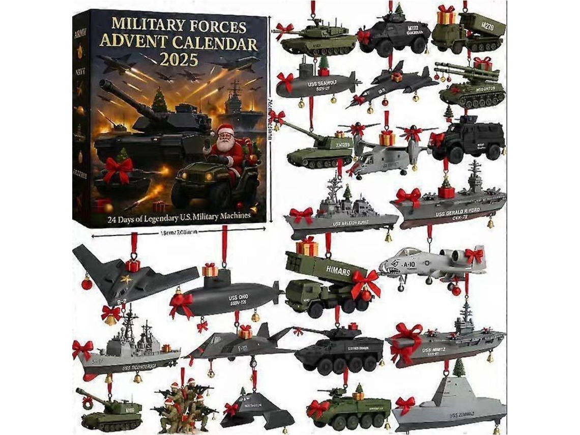 Calendario De Eventos De Navidad 2025, Decoración Acrílica, Estilo Completo, Equipo Modelo Militar