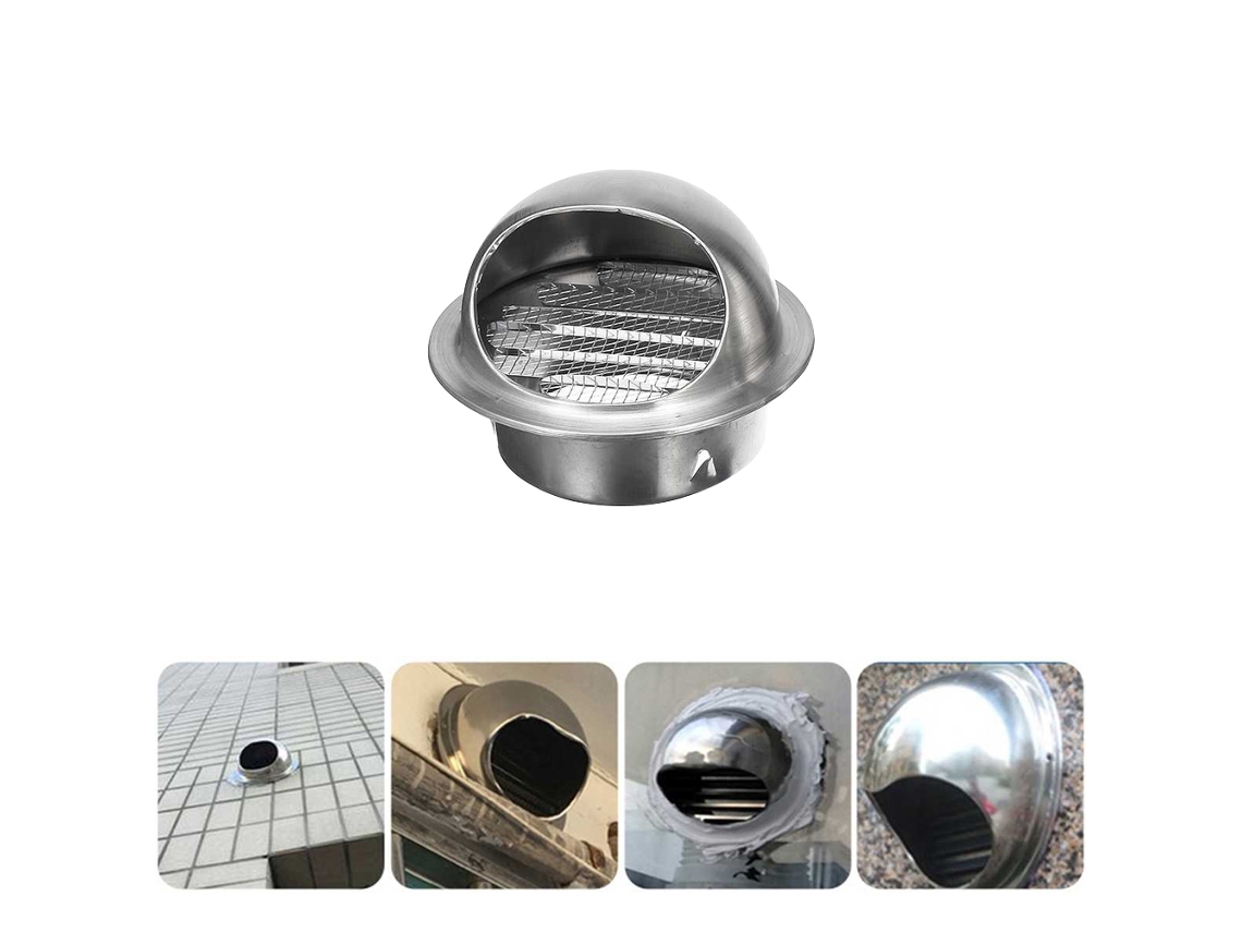 Rejilla De Ventilación De Acero Inoxidable Con Filtro Y Ganchos Para Ventilación Y Extracción De Aire De 100/150 Mm.