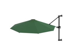 Parasol de pared con mástil metálico, MAISON EXCLUSIVE, 300 cm, verde.