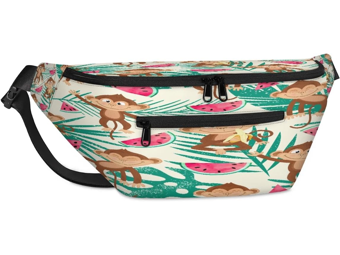 Bolso Hombro Unisex Tropicallife Gran Capacidad Estampado Hojas Palmera Monos Frutas Para Viajes Deportes G