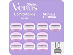 Recargas De Afeitadora GILLETTE Comfortglide Breeze Paquete De 10 3 Cuchillas Gel Hidratante