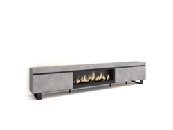 Mueble de TV | Amplio espacio de almacenamiento | 288 x 57 x 35 cm | TV de gran formato | Chimenea eléctrica XXL | Diseño industrial | Cimento Duérmete Online