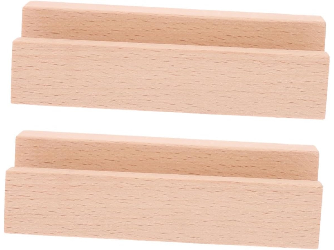 Juego de 2 portacalendarios de madera con clips para fotos y notas - Ideal para la oficina, tarjetas, escritorio y hogar - GOKOCO