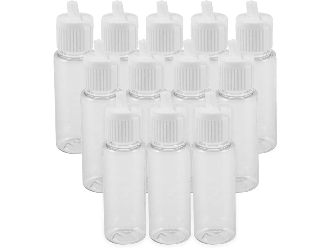 Paquete De 20 Botellas De Viaje De 35 Ml Con Dosificador, De Plástico Transparente Y Hombro Plano.
