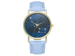 Reloj Analógico De Cuarzo Con Correa Pu Para Mujer Y Hombre Estrella (azul Claro)