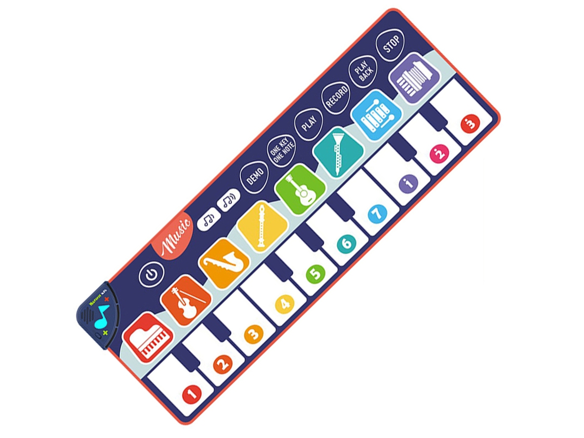 Tapete musical multifuncional para piano infantil, teclado de piano de suelo con MIDI. Mdug (130 x 48 cm)