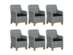 Maison Exclusive - Juego De Comedor Para Jardín 9 Piezas Gris Claro