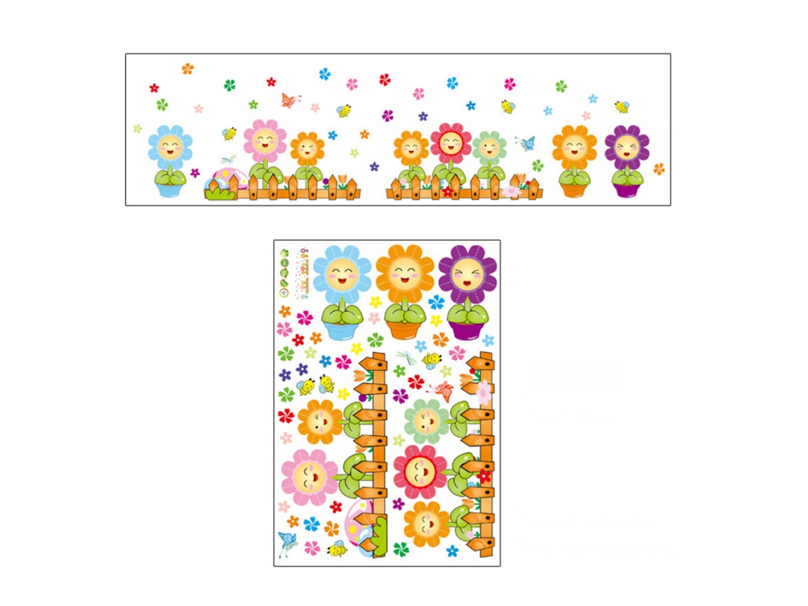 Rebe - Adesivo de parede decorativo com estampas fofas para crianças, berçário e jardim de infância.