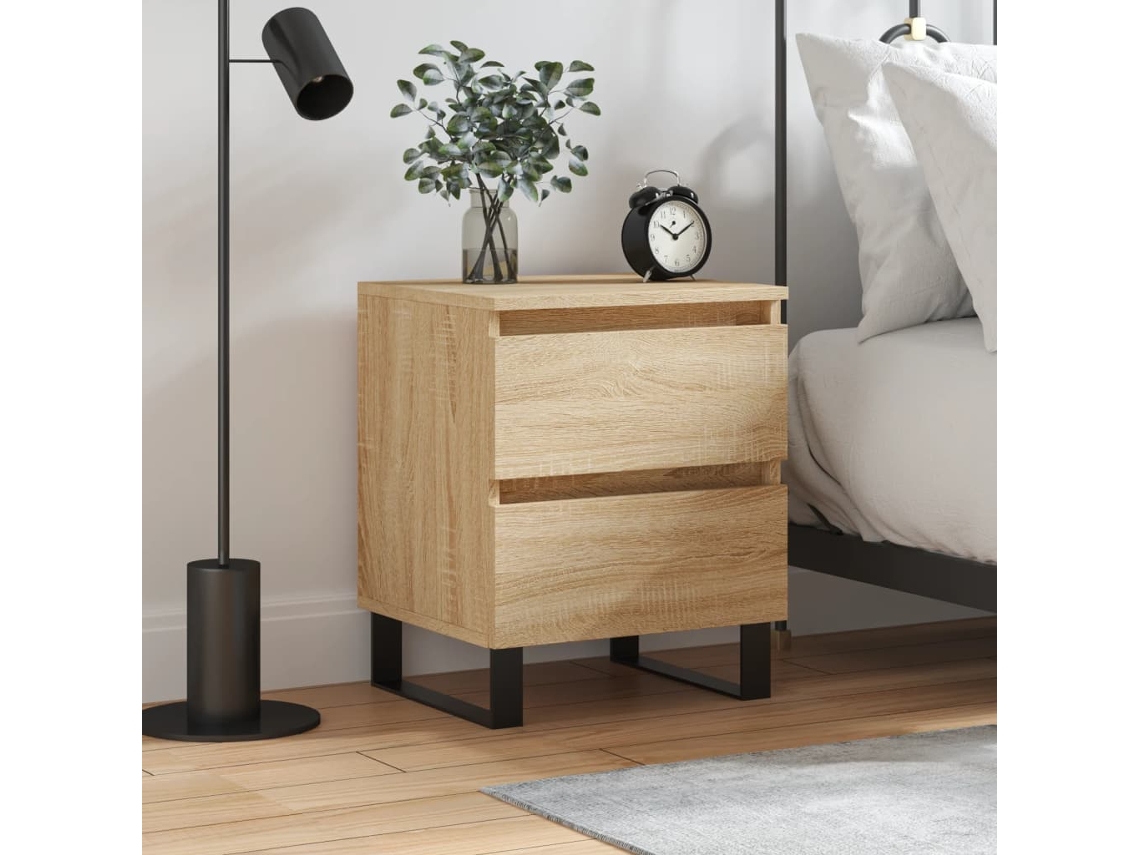 Mesita de Noche 40X35X50 Cm Derivados Madera Roble Sonoma