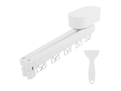 Tendedero plegable con ventosas y pinzas, blanco
