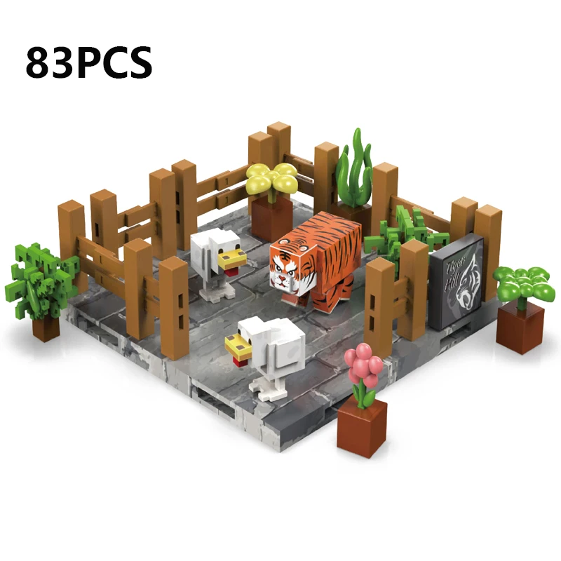 (tigre) Set De Bloques De Construcción Magnéticos Para Armar (modelo De Escena De Zoológico)