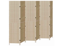 Biombo manual beige 292 x 180 cm mimbre Pe MAISON EXCLUSIVE