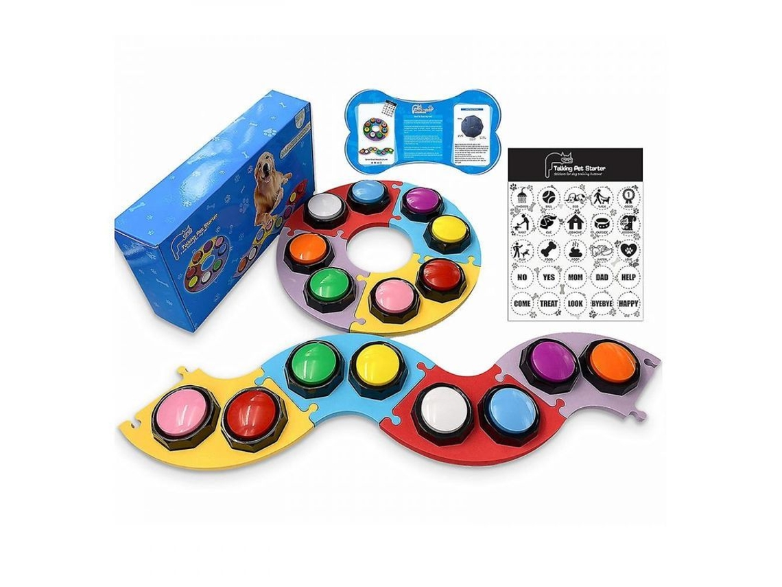 2026-15168-botones Grabables Para Entrenamiento De Mascotas Con Pegatinas Y Alfombrillas Incluidas Multicolor