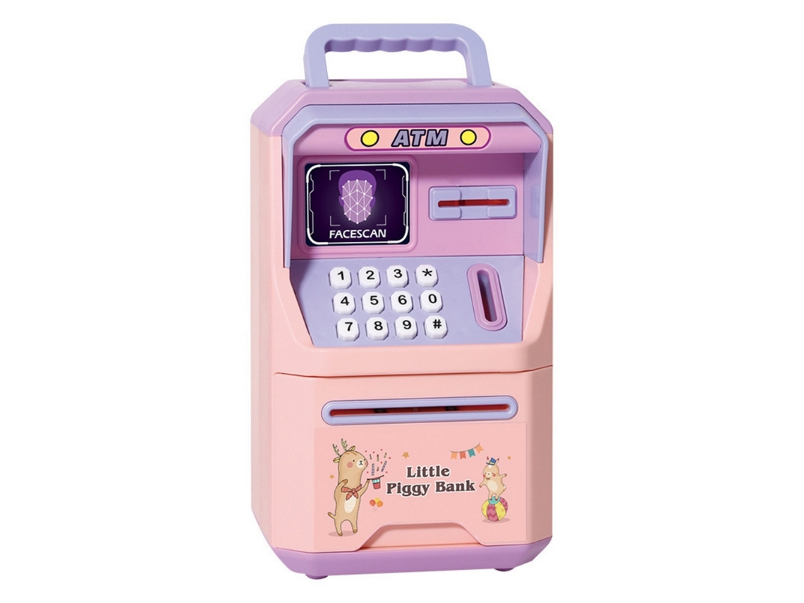 Hucha Grande Electrónica Atm Con Contraseña Reconocimiento Facial Y Rueda Automática De Papel Moneda Caja De Ahorros Regalo Para Niños