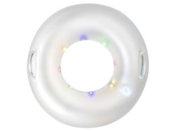 Flotadores inflables transparentes con LED para adultos, anillos de natación con asas, juguetes para piscina y playa