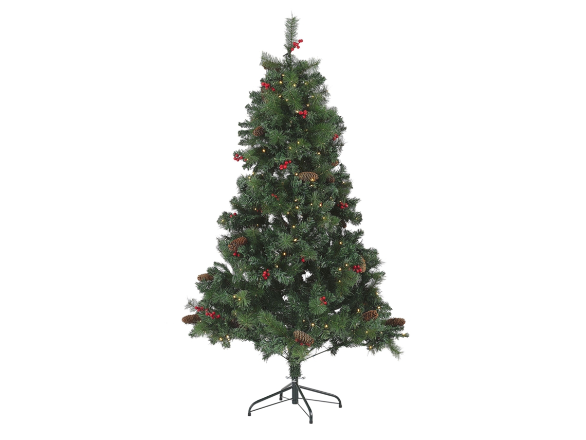Árbol de Navidad preiluminado BELIANI Jacinto de PVC Verde 130x130x180