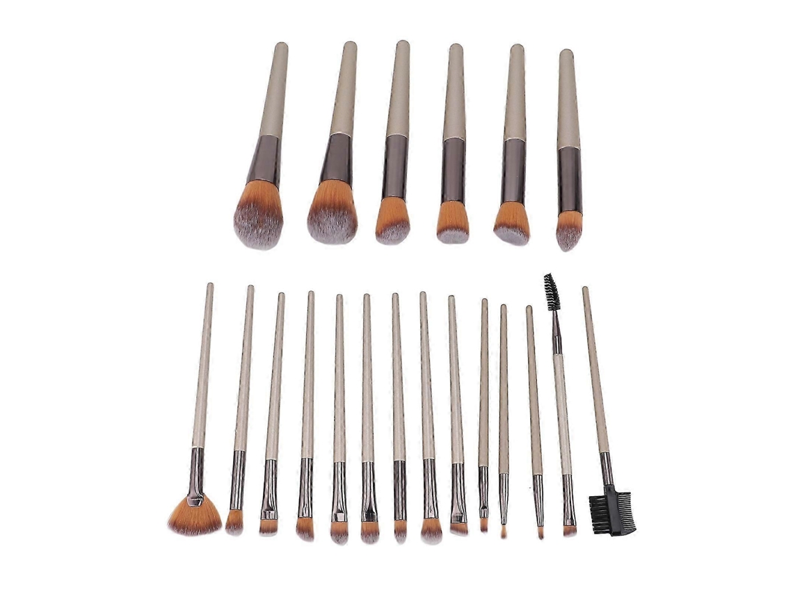 Juego de 20 brochas de maquillaje color champán dorado, cerdas suaves y finas para base, polvos y sombras de ojos Everley891