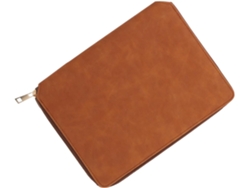 Cuaderno A5 Con Cubierta De Cuero Marrón, Cuaderno De Hojas Sueltas Con Cierre De Cremallera.