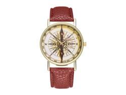 Reloj De Pulsera De Cuero Para Mujer Con Movimiento De Cuarzo Para Uso Diario E Informal (marrón)