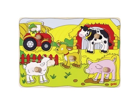 Puzzle GOKI 57589 Rompecabezas de figuras 5 pieza(s) Granja