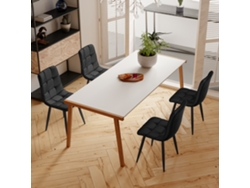 Sillas De Comedor Simurq Terciopelo Negro, Juego De 4 (44x41x86cm), Sillas De Cocina Ergonómicas Con Estructura Metálica, Fácil Montaje